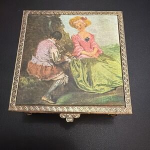 Vintage Victorian Style Sankyo Music Box Jewelry 1950s Japan "Les Amusements..!